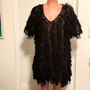 FRENCH CONNECTION Sheer fringe dress SZ10